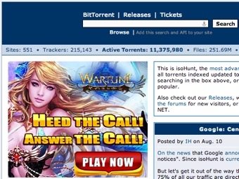 ������� �� �������-������� isoHunt